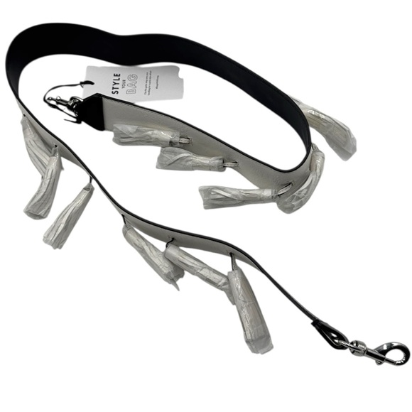 Rebecca Minkoff Sofia Optic White Leather Tassel Guitar Bag Purse Strap - Picture 14 of 16